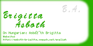 brigitta asboth business card